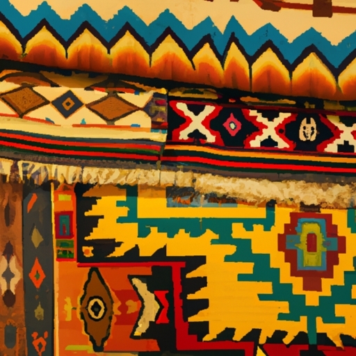 hand-woven area rugs in southwestern style